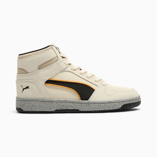 Tenis de nailon para hombre PUMA Rebound LayUp Lo, Alpine Snow-PUMA Black-Clementine, extralarge
